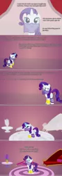 Size: 1000x2823 | Tagged: safe, artist:creamsicle delight, deleted from derpibooru, derpibooru import, rarity, genie, pony, unicorn, ask generous genie rarity, ask, carpet, comic, fainting couch, female, magic, mare, solo, tumblr