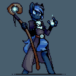 Size: 540x540 | Tagged: animated, anthro, artist:stockingshot56, clothes, derpibooru import, gif, idle, idle animation, loop, mage, magic, oc, pixel art, robe, safe, staff, unofficial characters only