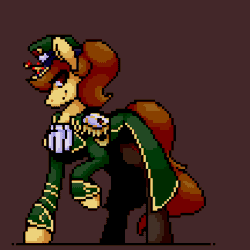 Size: 540x540 | Tagged: safe, artist:stockingshot56, derpibooru import, oc, oc:katya ironstead, unofficial characters only, pony, animated, clothes, gif, idle animation, loop, pixel art, sword, weapon