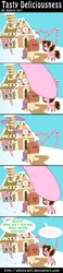 Size: 1175x5106 | Tagged: safe, artist:shinta-girl, derpibooru import, gingerbread, oc, oc:paper bag, oc:shinta pony, earth pony, pegasus, pony, candy, candy cane, comic, couple, dialogue, eaten, food, funny, paper bag