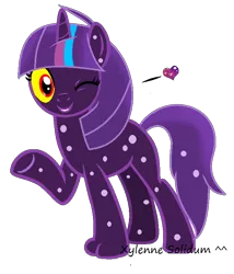 Size: 664x776 | Tagged: artist:xylenneisnotamazing, base used, derpibooru import, female, hybrid, interspecies offspring, oc, oc:ursine, offspring, one eye closed, parent:twilight sparkle, parent:ursa major, safe, simple background, solo, transparent background, wink