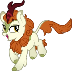 Size: 3500x3470 | Tagged: a kirin tale, artist:aeonkrow, autumn blaze, cheerful, cloven hooves, derpibooru import, female, high res, kirin, safe, simple background, singing, smiling, solo, sounds of silence, transparent background, vector