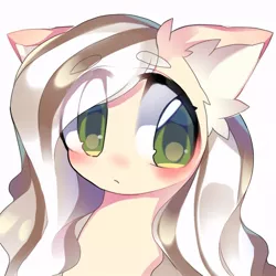 Size: 768x768 | Tagged: safe, artist:lavender_1227, derpibooru import, oc, unofficial characters only, pony, big eyes, bust, ear fluff, simple background, solo, white background