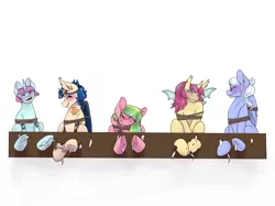 Size: 2732x2048 | Tagged: suggestive, anonymous artist, derpibooru import, indigo zap, lemon zest, sour sweet, sugarcoat, sunny flare, ponified, bat pony, changedling, changeling, pegasus, pony, unicorn, bat ponified, bdsm, blushing, bondage, changedlingified, changelingified, commission, crystal prep shadowbolts, ear piercing, earring, equestria girls ponified, erotic tickling, eyebrow piercing, eyeshadow, feather, female, females only, femsub, fetish, freckles, frog (hoof), glasses, goggles, hoof fetish, hoof tickling, indigobat, jewelry, makeup, mare, one eye closed, open mouth, piercing, race swap, rope, rope bondage, shadow five, simple background, species swap, stocks, submissive, tattoo, tickle fetish, tickle torture, tickling, underhoof, wall of tags, white background