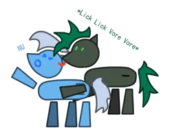 Size: 500x400 | Tagged: safe, artist:minus, derpibooru import, oc, oc:algorithm, oc:minus, unofficial characters only, earth pony, pony, dialogue, duo, fetish, gay, licking, limbless, male, simple background, stylistic suck, text, tongue out, transparent background, vore day, vulgar