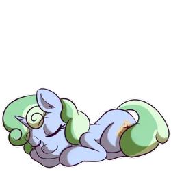 Size: 512x512 | Tagged: safe, artist:anibaruthecat, derpibooru import, oc, oc:sweetwater, unofficial characters only, pony, unicorn, female, filly, onomatopoeia, simple background, sleeping, sound effects, sticker, transparent background, zzz