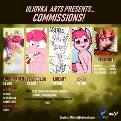 Size: 2500x2500 | Tagged: safe, artist:uliovka, derpibooru import, pony, advertisement, commission, commission info