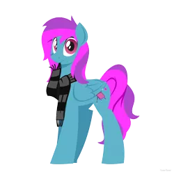 Size: 1280x1280 | Tagged: safe, artist:hoverrover, derpibooru import, oc, unofficial characters only, pegasus, pony, clothes, cutie mark, female, hooves, lineless, male, mare, mouth hold, scarf, simple background, solo, transparent background, wings