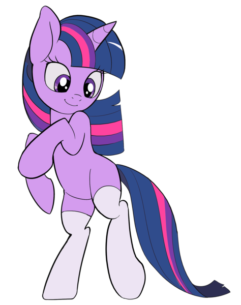 Size: 1500x1900 | Tagged: safe, artist:yunlongchen, derpibooru import, edit, editor:andyfish, twilight sparkle, pony, unicorn, bipedal, clothes, cute, female, missing cutie mark, simple background, socks, transparent background, unicorn twilight