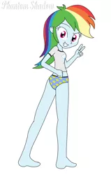 Size: 1400x2200 | Tagged: suggestive, artist:phantomshadow051, derpibooru import, rainbow dash, equestria girls, ass, blue underwear, butt, clothes, panties, rainbutt dash, solo, starman, starry underwear, underwear