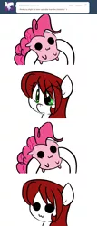 Size: 717x1674 | Tagged: safe, artist:jessy, derpibooru import, pinkie pie, oc, oc:palette swap, earth pony, pony, tumblr:ask palette swap, ask, blob ponies, comic, female, mare, tumblr