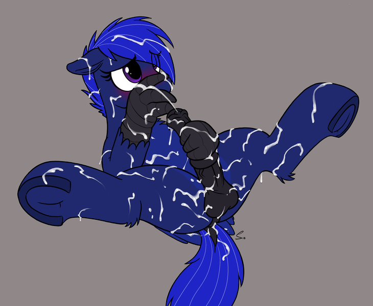 Size: 2382x1957 | Tagged: explicit, artist:selenophile, derpibooru import, oc, oc:neutrino burst, unofficial characters only, hippogriff, balls, blushing, bukkake, claws, covering mouth, cum, cum on ass, cum on balls, cum on body, cum on chest, cum on cock, cum on hair, cum version, cumming, dock, exhibitionism, frog (hoof), horsecock, image, male, masturbation, nudity, penis, png, presenting, public use, solo, solo male, spread legs, spreading, underhoof