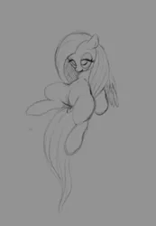 Size: 832x1200 | Tagged: safe, artist:chef j, derpibooru import, fluttershy, pegasus, pony, lidded eyes, sketch, solo