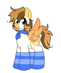 Size: 1772x2120 | Tagged: safe, artist:saveraedae, derpibooru import, oc, oc:tea cake, unofficial characters only, pegasus, pony, 2019 community collab, derpibooru community collaboration, bandana, clothes, simple background, socks, solo, striped socks, transparent background