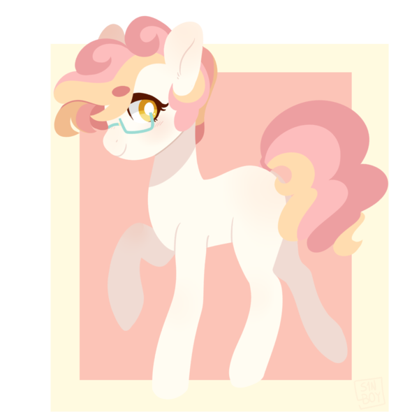 Size: 1258x1258 | Tagged: safe, artist:s1nb0y, derpibooru import, oc, earth pony, pony, female, glasses, mare, parent:pinkie pie, parent:svengallop, solo