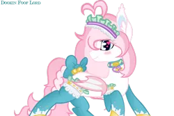 Size: 1280x853 | Tagged: safe, artist:dookin, derpibooru import, oc, oc:sylphie, unofficial characters only, bat pony, pony, bat pony oc, bat wings, blushing, bow, clothes, collar, ear fluff, female, frilly socks, headdress, heart eyes, looking at you, mare, profile, raised hoof, simple background, smiling, socks, solo, tail bow, thigh highs, transparent background, wingding eyes, wings