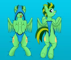 Size: 4728x4032 | Tagged: suggestive, artist:tacomytaco, derpibooru import, oc, oc:taco.m.tacoson, unofficial characters only, pegasus, pony, absurd resolution, atomic wedgie, belly button, body pillow, body pillow design, both cutie marks, briefs, butt, chest fluff, clothes, eyes closed, gradient background, male, plot, solo, solo male, spread wings, tongue out, underwear, wedgie, wings