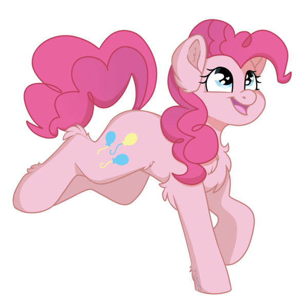 Size: 3507x3529 | Tagged: safe, artist:spoopygander, derpibooru import, pinkie pie, earth pony, pony, chest fluff, cute, ear fluff, elbow fluff, female, looking up, mare, outline, running, simple background, smiling, solo, transparent background, unshorn fetlocks