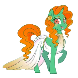 Size: 1600x1600 | Tagged: safe, artist:pitchpatch, derpibooru import, oc, oc:emerald isle, unofficial characters only, pony, unicorn, 2019 community collab, derpibooru community collaboration, clothes, dress, simple background, solo, transparent background