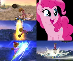 Size: 1000x837 | Tagged: safe, artist:alphamonouryuuken, derpibooru import, pinkie pie, earth pony, pony, my little pony: the movie, female, mare, mii, mii brawler, mii fighters, simple background, smiling, solo, super smash bros., super smash bros. 4, super smash bros. ultimate