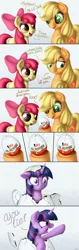 Size: 2111x6689 | Tagged: safe, artist:awalex, derpibooru import, apple bloom, applejack, twilight sparkle, twilight sparkle (alicorn), alicorn, earth pony, pony, bow, comic, female, filly, hair bow, hatching, hatless, kinder egg, mare, micro, missing accessory, siblings, sisters, toy, wat