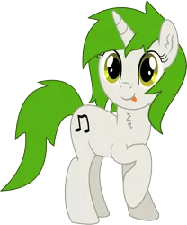 Size: 4063x4872 | Tagged: safe, artist:cyanlightning, derpibooru import, oc, oc:bumpy beatz, unofficial characters only, pony, unicorn, 2019 community collab, derpibooru community collaboration, .svg available, absurd resolution, chest fluff, ear fluff, female, mare, raised hoof, simple background, solo, tongue out, transparent background, vector