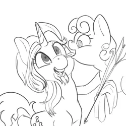 Size: 1000x1000 | Tagged: safe, derpibooru import, sweetie belle, pony, face licking, licking, sketch, tongue out