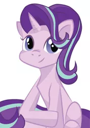 Size: 2481x3508 | Tagged: safe, artist:pegaplex, derpibooru import, starlight glimmer, pony, unicorn, new mane, shading, simple background, smiling, solo, white background