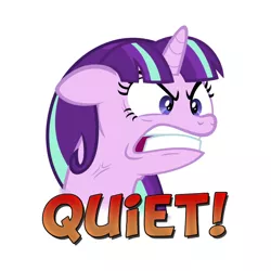 Size: 630x630 | Tagged: safe, artist:mane_pony, derpibooru import, starlight glimmer, pony, unicorn, the cutie map, angry, design, furious, meme, quiet, reaction image, s5 starlight, shirt design, solo, upset