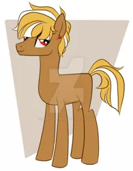 Size: 600x769 | Tagged: safe, artist:flufflesauce, artist:mayrinmewmew, derpibooru import, oc, oc:toffee cream, earth pony, pony, barista, blonde, brown, coffee, cream, deviantart watermark, male, obtrusive watermark, pretty, red, solo, stallion, watermark, white