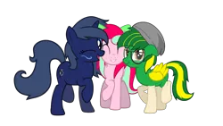 Size: 2600x1463 | Tagged: safe, artist:kiwipone, derpibooru import, oc, oc:kiwi aura, oc:lucidia gem, oc:midnight music, pony, cute, female, group photo, male, outdated submission