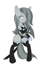 Size: 3024x4032 | Tagged: safe, artist:steelsoul, derpibooru import, marble pie, semi-anthro, armor, bipedal, blushing, katana, simple background, solo, sword, unconvincing armor, weapon