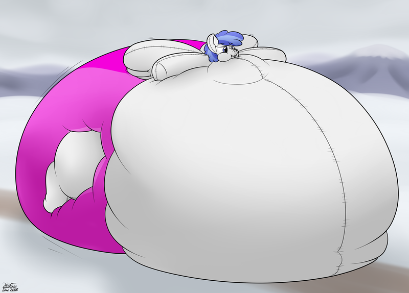 Size: 3220x2310 | Tagged: questionable, artist:the-furry-railfan, derpibooru import, oc, oc:white, unofficial characters only, pegasus, pony, artillery, belly, big belly, clothes, diaper, diaper fetish, dirt road, fetish, huge belly, impossibly large belly, impossibly large diaper, inflated ears, inflated wings, inflation, mountain, mountain range, plushie, puffy cheeks, snow, this ended in balloons, wings, winter