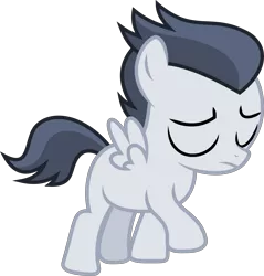 Size: 8610x8990 | Tagged: safe, artist:sinkbon, derpibooru import, rumble, pegasus, pony, marks and recreation, absurd resolution, colt, cute, eyes closed, male, rumblebetes, sad, simple background, solo, transparent background, vector