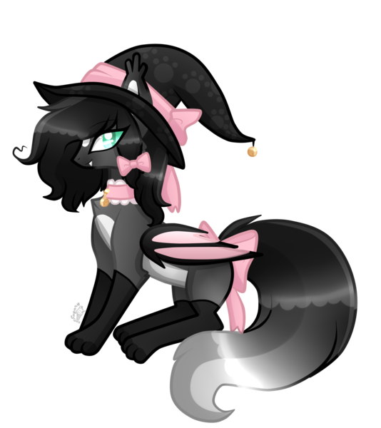 Size: 1385x1557 | Tagged: safe, artist:sugaryicecreammlp, derpibooru import, oc, oc:azale aeclipse, bat pony, pony, clothes, female, hat, mare, simple background, socks, solo, transparent background, witch hat