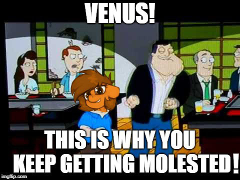 Size: 480x360 | Tagged: suggestive, artist:marsminer, derpibooru import, edit, oc, oc:venus spring, pony, unicorn, american dad, dancing, imminent molestation, imminent rape, imminent sex, molestation, personal space invasion, stan smith