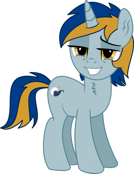 Size: 3689x4767 | Tagged: safe, artist:cyanlightning, derpibooru import, oc, oc:ocean wave, unofficial characters only, pony, unicorn, 2019 community collab, derpibooru community collaboration, .svg available, absurd resolution, chest fluff, ear fluff, male, simple background, smiling, smug, solo, stallion, transparent background, vector