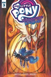 Size: 1054x1600 | Tagged: artist:jennifer l. meyer, comic cover, cover, cover art, daybreaker, derpibooru import, idw, nightmare knights, princess luna, safe, spoiler:comic, spoiler:comicnightmareknights03, stained glass