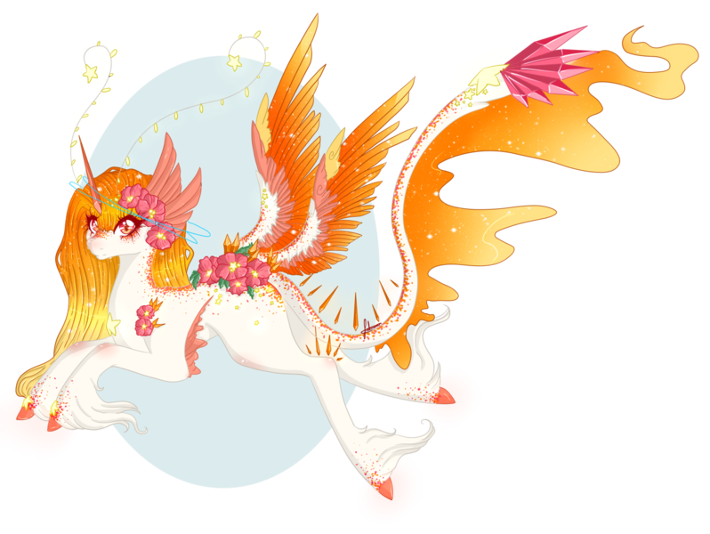 Size: 1280x963 | Tagged: safe, derpibooru import, oc, original species, pegasus, unicorn, adoptable, auction, bright, closed species, cute, food, northling, orange, solo, species, sunshine, wings, yellow