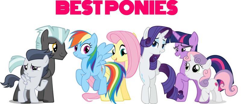 Size: 1846x801 | Tagged: safe, derpibooru import, fluttershy, rainbow dash, rarity, rumble, sweetie belle, thunderlane, twilight sparkle, twilight sparkle (alicorn), alicorn, pegasus, pony, best pony, brothers, colt, female, filly, foal, male, mare, op has an opinion, pink text, siblings, stallion