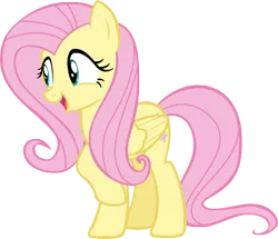 Size: 5272x4524 | Tagged: safe, artist:andoanimalia, derpibooru import, fluttershy, pegasus, pony, horse play, absurd resolution, cute, female, mare, open mouth, shyabetes, simple background, smiling, solo, transparent background, vector