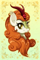 Size: 1350x2000 | Tagged: safe, artist:jenndylyon, derpibooru import, autumn blaze, kirin, sounds of silence, :p, awwtumn blaze, bust, cute, female, image, jpeg, looking at you, signature, silly, solo, tongue out, watermark