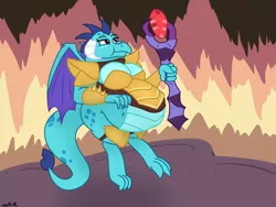 Size: 1280x960 | Tagged: anthro, armor, artist:theimmortalwolf, belly, big belly, bloodstone scepter, breasts, busty princess ember, chubby cheeks, derpibooru import, dragon, dragonlard ember, dragon lord ember, fat, princess ember, suggestive, weight gain