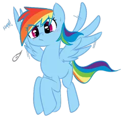 Size: 600x610 | Tagged: safe, artist:elslowmo, artist:jessy, derpibooru import, rainbow dash, pegasus, pony, cute, dashabetes, female, hmph, mare, simple background, solo, transparent background