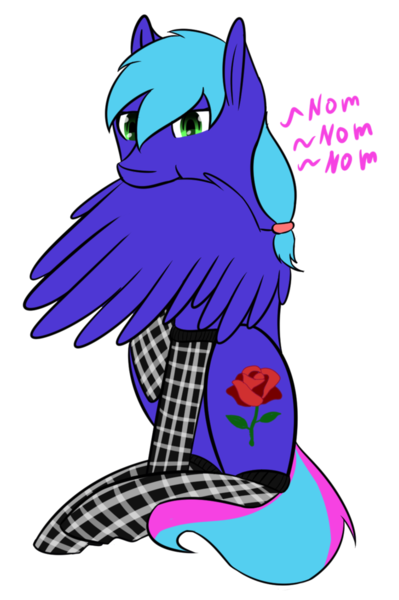 Size: 729x1096 | Tagged: safe, artist:acidthead, derpibooru import, oc, oc:cloud icicle, pegasus, pony, 2019 community collab, derpibooru community collaboration, grooming, male, preening, simple background, sitting, smiling, sock, solo, stallion, transparent background