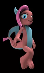 Size: 1500x2500 | Tagged: safe, artist:argos90, derpibooru import, mina, pony, spoiler:comic, spoiler:comicff14, 3d, black background, blender, looking at you, simple background