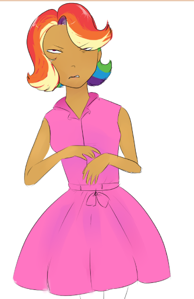 1526064 Clothes Derpibooru Import Drawthread Dress Human Humanized Rainbow Dash 6709