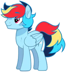 Size: 1200x1300 | Tagged: safe, artist:s1nb0y, derpibooru import, oc, oc:blizzard, pegasus, pony, male, offspring, parent:flash sentry, parent:rainbow dash, parents:flashdash, simple background, solo, stallion, transparent background