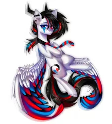 Size: 1182x1308 | Tagged: safe, artist:huirou, derpibooru import, oc, oc:huirou lazuli, unofficial characters only, pegasus, pony, female, horn, mare, necktie, simple background, solo, white background