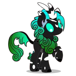 Size: 1200x1200 | Tagged: safe, derpibooru import, kirin oc, oc, unofficial characters only, changeling, kirin, 2019 community collab, derpibooru community collaboration, changeling oc, derp, simple background, solo, transparent background